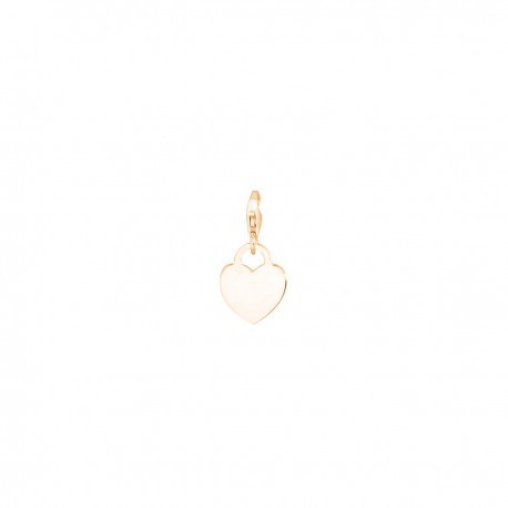 Charm de plata rosa con forma de corazón (JP020013R)
