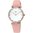 Reloj Camille de acero IP rosado con correa de piel rosa
