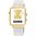 Reloj digital I-Bear de acero IP dorado con correa de silicona blanca
