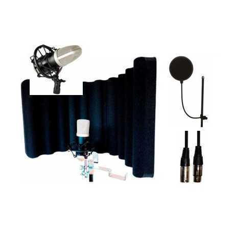 OQAN Micrófono de condensador gran diafragma KIT MICRO CONDENSADOR + FILT ANTIREFLEX + ANTIPOP